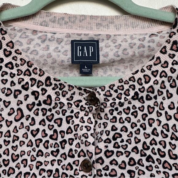 Gap Heart Print Cardigan Size Large - Picture 2 of 8